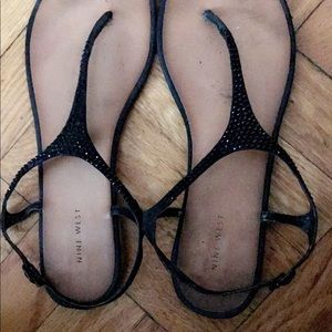 Nine West Designer Sparkly Black Sandals